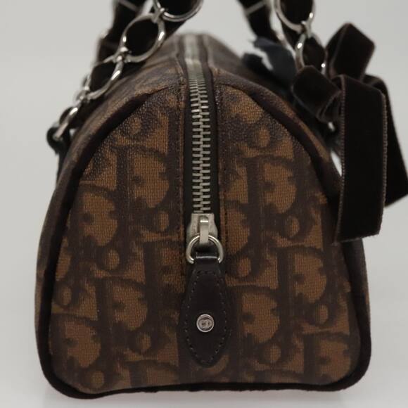 DIOR Trotter Romantic Hand Bag Pvc Leather Brown - Picture 5 of 13